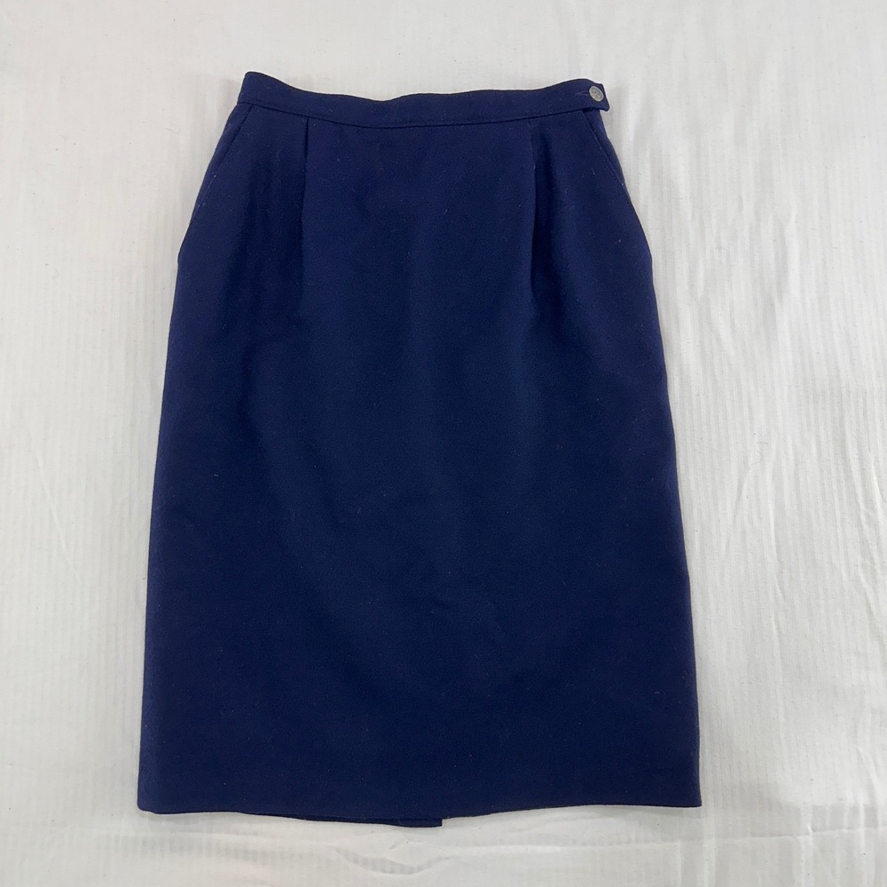 Vintage Pendleton Petite Wool Pencil Skirt 6 Navy‎ Blue P566-203 | Dark Academia